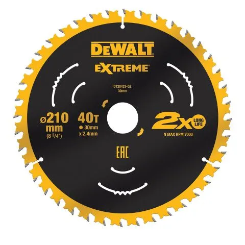DT20433-QZ Dewalt Sågklinga 210 x 30 mm, 40T Begränsat erbjudande